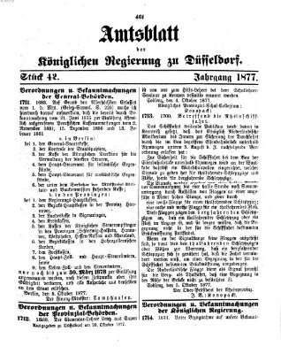 Amtsblatt für den Regierungsbezirk Düsseldorf Samstag 20. Oktober 1877