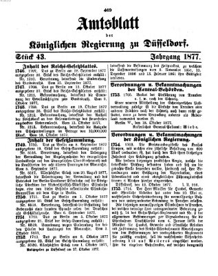 Amtsblatt für den Regierungsbezirk Düsseldorf Samstag 27. Oktober 1877