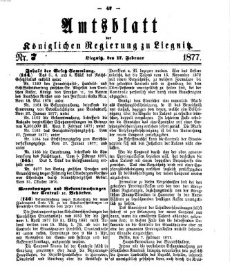 Amts-Blatt der Preußischen Regierung zu Liegnitz Samstag 17. Februar 1877