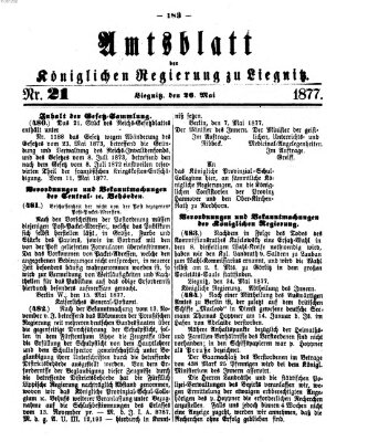 Amts-Blatt der Preußischen Regierung zu Liegnitz Samstag 26. Mai 1877