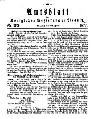 Amts-Blatt der Preußischen Regierung zu Liegnitz Samstag 23. Juni 1877