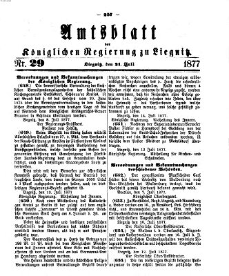 Amts-Blatt der Preußischen Regierung zu Liegnitz Samstag 21. Juli 1877