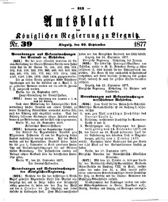 Amts-Blatt der Preußischen Regierung zu Liegnitz Samstag 29. September 1877