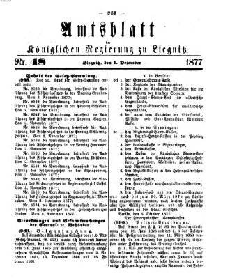 Amts-Blatt der Preußischen Regierung zu Liegnitz Samstag 1. Dezember 1877