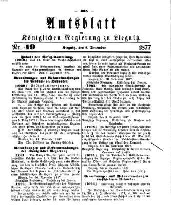 Amts-Blatt der Preußischen Regierung zu Liegnitz Samstag 8. Dezember 1877