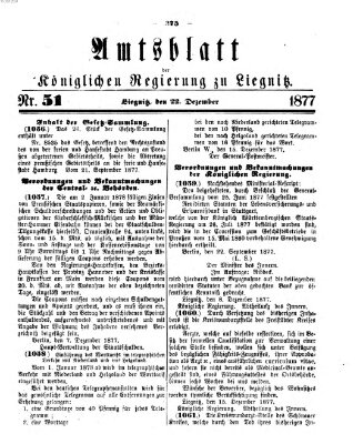 Amts-Blatt der Preußischen Regierung zu Liegnitz Samstag 22. Dezember 1877