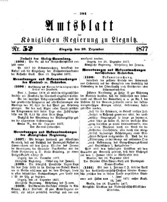 Amts-Blatt der Preußischen Regierung zu Liegnitz Samstag 29. Dezember 1877