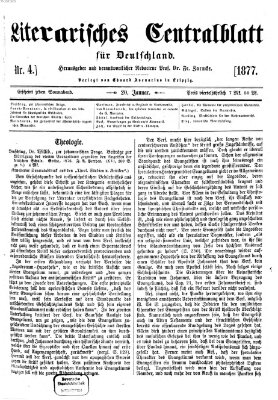 Literarisches Zentralblatt für Deutschland Samstag 20. Januar 1877