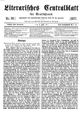 Literarisches Zentralblatt für Deutschland Samstag 7. Juli 1877