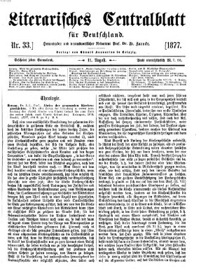 Literarisches Zentralblatt für Deutschland Samstag 11. August 1877