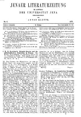 Jenaer Literaturzeitung Samstag 10. Februar 1877