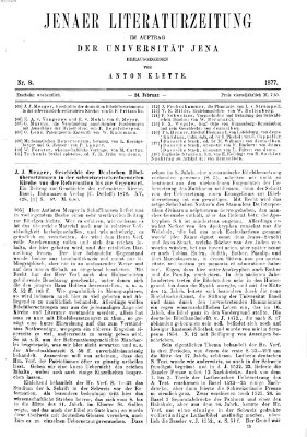 Jenaer Literaturzeitung Samstag 24. Februar 1877