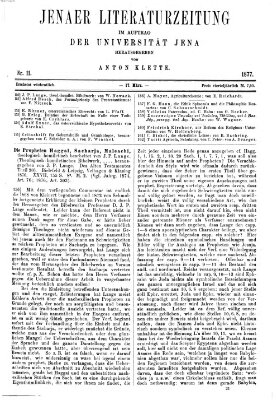 Jenaer Literaturzeitung Samstag 17. März 1877