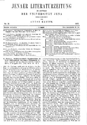 Jenaer Literaturzeitung Samstag 4. August 1877