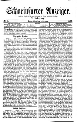 Schweinfurter Anzeiger Donnerstag 4. Januar 1877