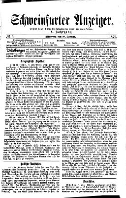 Schweinfurter Anzeiger Mittwoch 10. Januar 1877