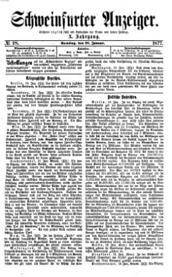 Schweinfurter Anzeiger Samstag 20. Januar 1877