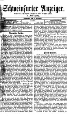 Schweinfurter Anzeiger Samstag 3. Februar 1877