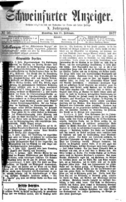 Schweinfurter Anzeiger Samstag 10. Februar 1877