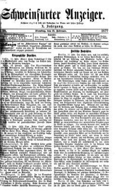 Schweinfurter Anzeiger Dienstag 13. Februar 1877