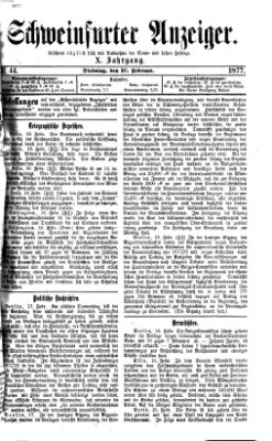 Schweinfurter Anzeiger Dienstag 20. Februar 1877