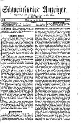 Schweinfurter Anzeiger Mittwoch 18. April 1877