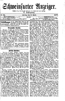 Schweinfurter Anzeiger Freitag 20. April 1877