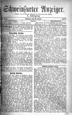 Schweinfurter Anzeiger Montag 30. April 1877