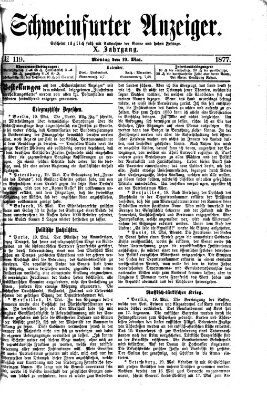 Schweinfurter Anzeiger Montag 21. Mai 1877