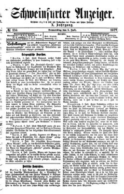 Schweinfurter Anzeiger Donnerstag 5. Juli 1877