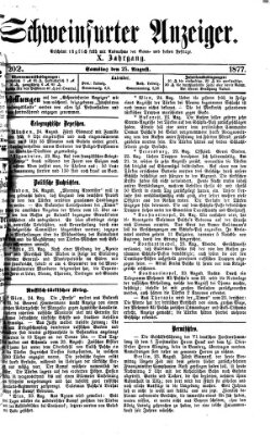 Schweinfurter Anzeiger Samstag 25. August 1877