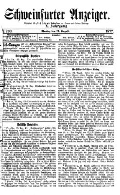 Schweinfurter Anzeiger Montag 27. August 1877