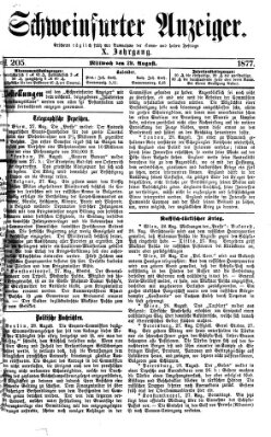 Schweinfurter Anzeiger Mittwoch 29. August 1877