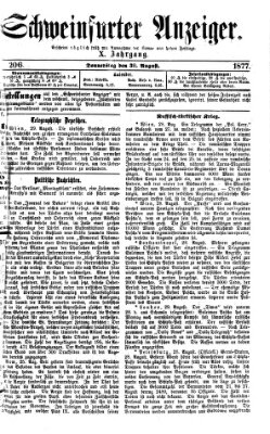 Schweinfurter Anzeiger Donnerstag 30. August 1877