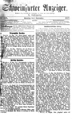 Schweinfurter Anzeiger Samstag 1. September 1877