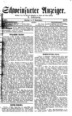 Schweinfurter Anzeiger Freitag 7. September 1877