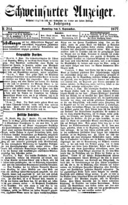 Schweinfurter Anzeiger Samstag 8. September 1877