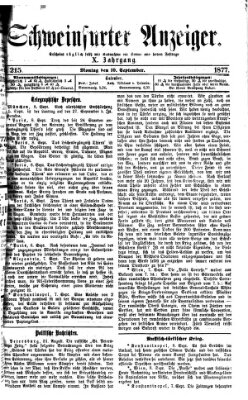 Schweinfurter Anzeiger Montag 10. September 1877