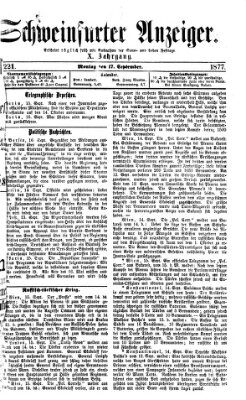 Schweinfurter Anzeiger Montag 17. September 1877