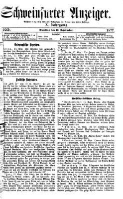 Schweinfurter Anzeiger Dienstag 18. September 1877