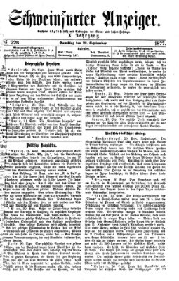 Schweinfurter Anzeiger Samstag 22. September 1877