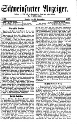 Schweinfurter Anzeiger Montag 24. September 1877