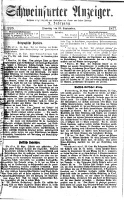 Schweinfurter Anzeiger Dienstag 25. September 1877