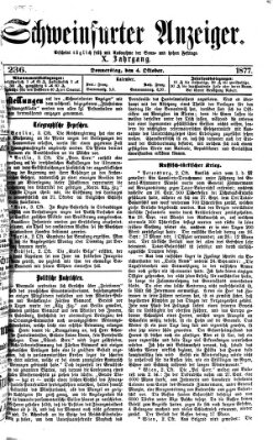 Schweinfurter Anzeiger Donnerstag 4. Oktober 1877