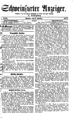 Schweinfurter Anzeiger Montag 8. Oktober 1877