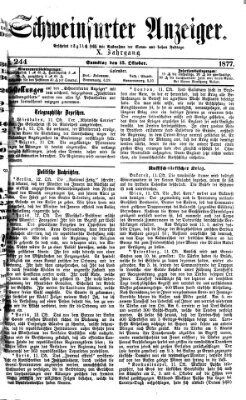 Schweinfurter Anzeiger Samstag 13. Oktober 1877