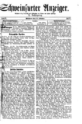 Schweinfurter Anzeiger Mittwoch 17. Oktober 1877