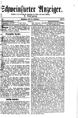 Schweinfurter Anzeiger Samstag 20. Oktober 1877