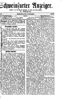 Schweinfurter Anzeiger Donnerstag 8. November 1877