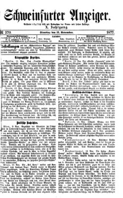 Schweinfurter Anzeiger Dienstag 13. November 1877